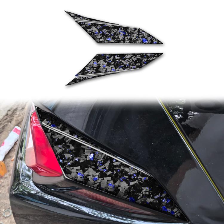 4pcs/Set Forged Gold Foil Carbon Fiber Car Taillight Sides Decorative Sticker for Chevrolet Corvette C8 2020-, Left and Right Driver