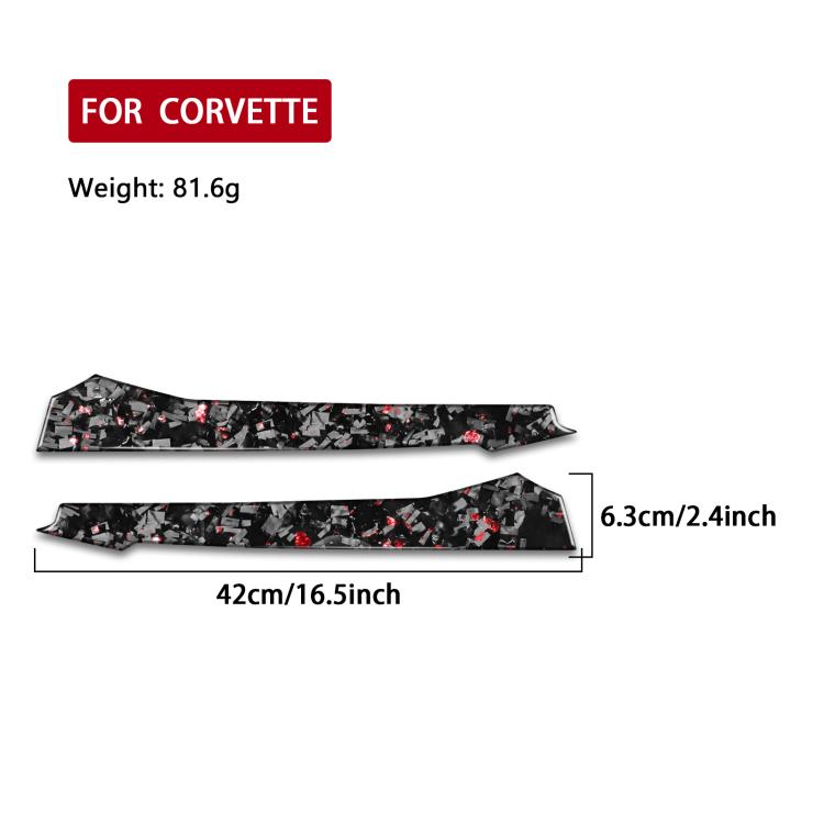 2pcs/Set Forged Gold Foil Carbon Fiber Car Front Sides Air Vents Decorative Sticker for Chevrolet Corvette C8 2020-, Left and Right Driver