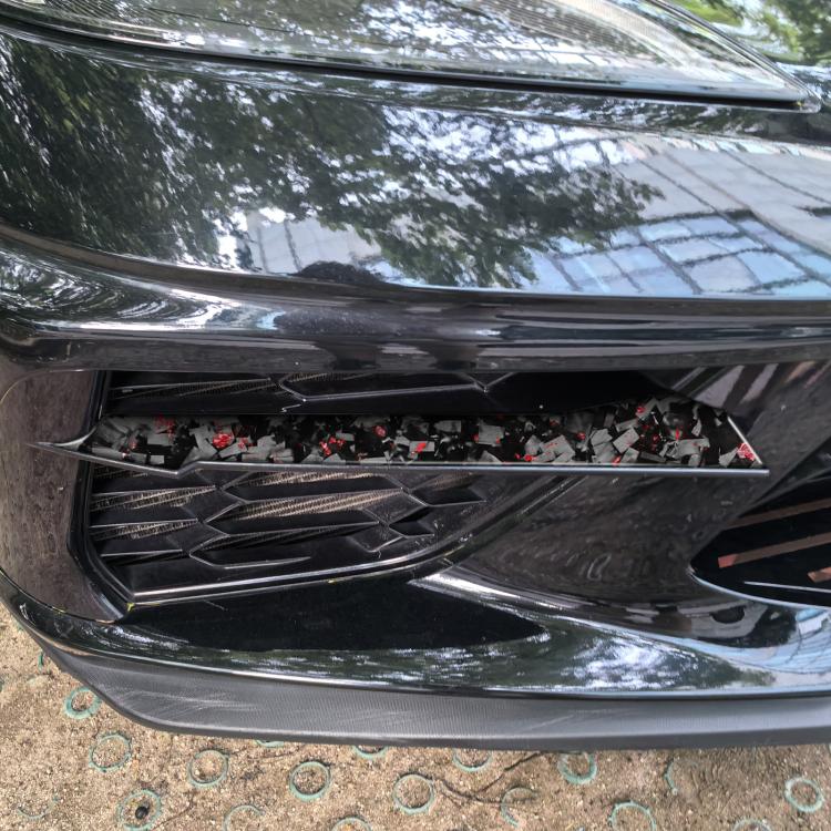 2pcs/Set Forged Gold Foil Carbon Fiber Car Front Sides Air Vents Decorative Sticker for Chevrolet Corvette C8 2020-, Left and Right Driver