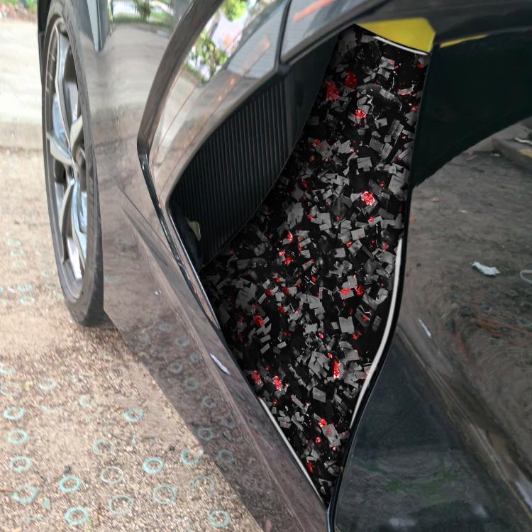 2pcs/Set Forged Gold Foil Carbon Fiber Car Body Exhaust Port Decorative Sticker for Chevrolet Corvette C8 2020-, Left and Right Driver