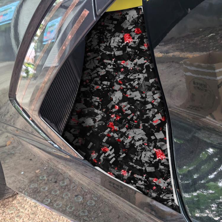 2pcs/Set Forged Gold Foil Carbon Fiber Car Body Exhaust Port Decorative Sticker for Chevrolet Corvette C8 2020-, Left and Right Driver