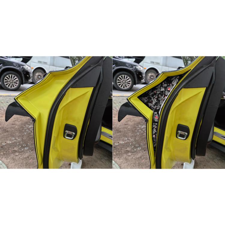 2pcs/Set Forged Gold Foil Carbon Fiber Car Inside Door Decorative Sticker for Chevrolet Corvette C8 2020-, Left and Right Driver