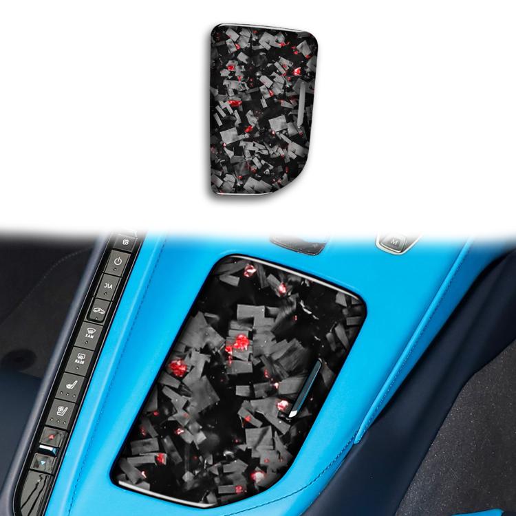 Forged Gold Foil Carbon Fiber Car Central Control Cup Cover Decorative Sticker for Chevrolet Corvette C8 2020-, Right Driver