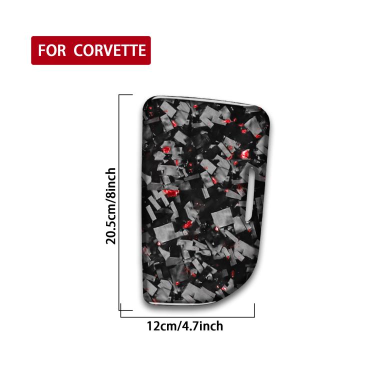 Forged Gold Foil Carbon Fiber Car Central Control Cup Cover Decorative Sticker for Chevrolet Corvette C8 2020-, Right Driver