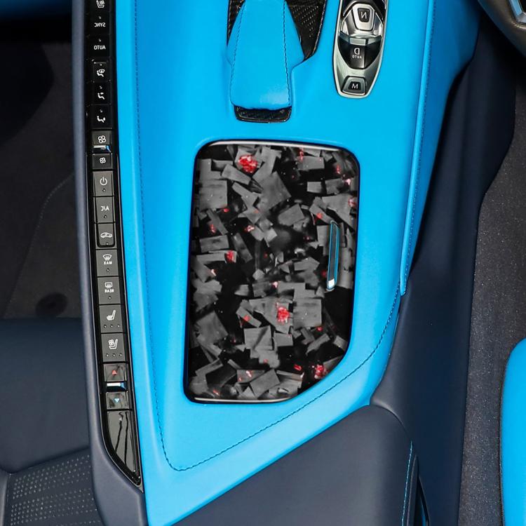 Forged Gold Foil Carbon Fiber Car Central Control Cup Cover Decorative Sticker for Chevrolet Corvette C8 2020-, Right Driver