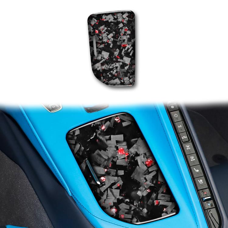Forged Gold Foil Carbon Fiber Car Central Control Cup Cover Decorative Sticker for Chevrolet Corvette C8 2020-, Left Driver