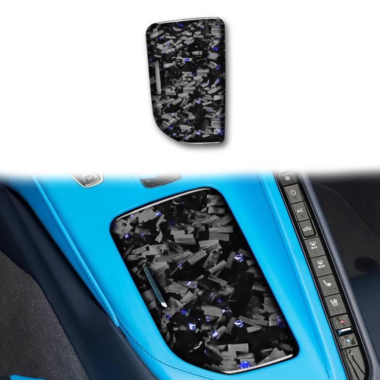 Forged Gold Foil Carbon Fiber Car Central Control Cup Cover Decorative Sticker for Chevrolet Corvette C8 2020-, Left Driver