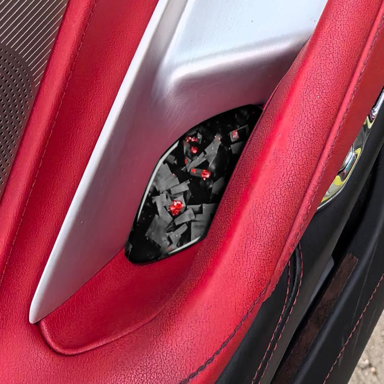 2pcs/Set Forged Gold Foil Carbon Fiber Car Inside Door Bowl Decorative Sticker for Chevrolet Corvette C8 2020-, Left and Right Driver