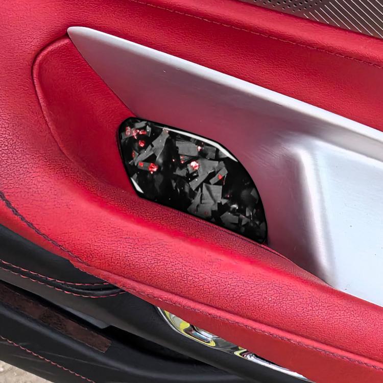 2pcs/Set Forged Gold Foil Carbon Fiber Car Inside Door Bowl Decorative Sticker for Chevrolet Corvette C8 2020-, Left and Right Driver