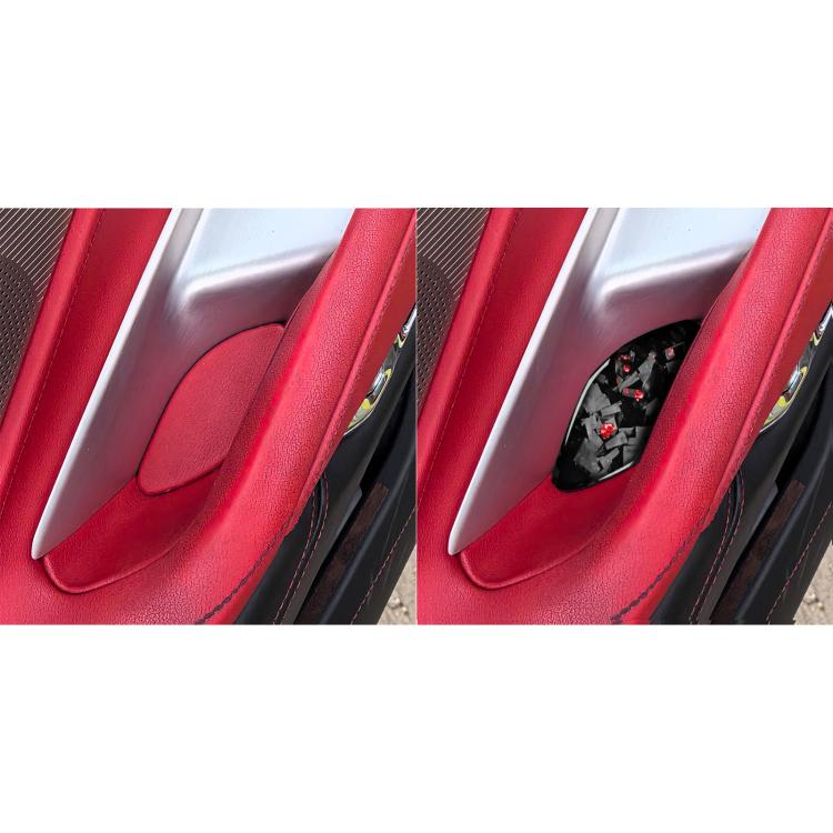 2pcs/Set Forged Gold Foil Carbon Fiber Car Inside Door Bowl Decorative Sticker for Chevrolet Corvette C8 2020-, Left and Right Driver