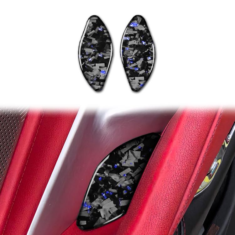 2pcs/Set Forged Gold Foil Carbon Fiber Car Inside Door Bowl Decorative Sticker for Chevrolet Corvette C8 2020-, Left and Right Driver