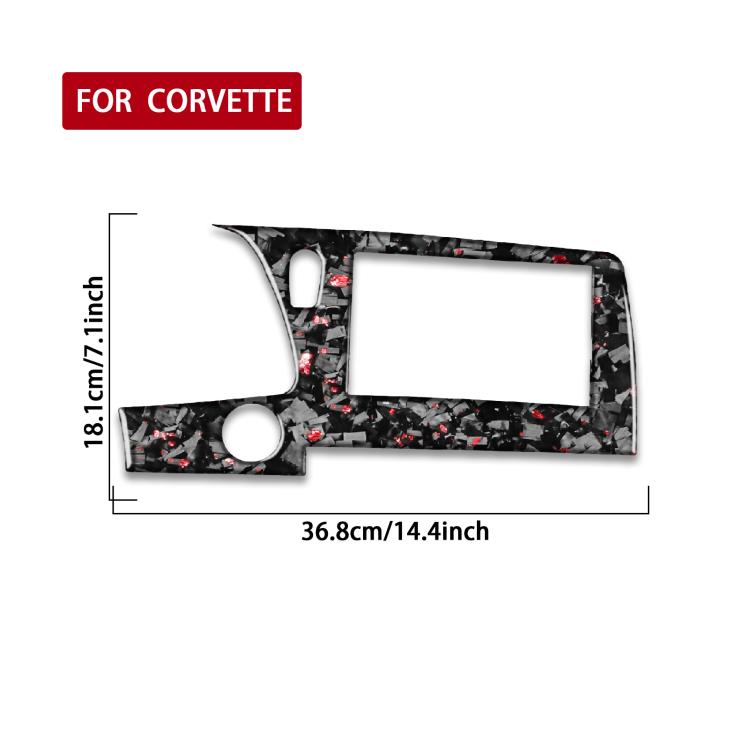 Forged Gold Foil Carbon Fiber Car Central Control Screen Frame Decorative Sticker for Chevrolet Corvette C8 2020-, Left Driver