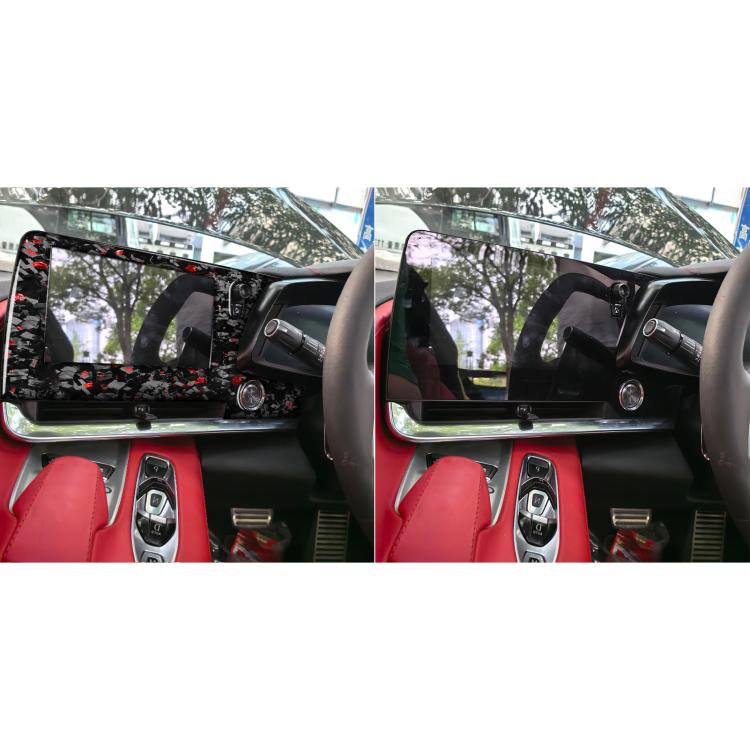 Forged Gold Foil Carbon Fiber Car Central Control Screen Frame Decorative Sticker for Chevrolet Corvette C8 2020-, Right Driver