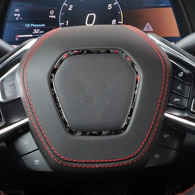 Forged Gold Foil Carbon Fiber Car Steering Wheel Frame Decorative Sticker for Chevrolet Corvette C8 2020-, Left and Right Driver