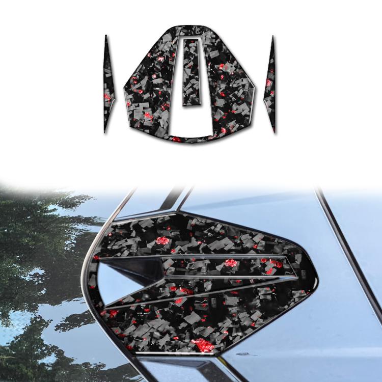 4pcs/Set Forged Gold Foil Carbon Fiber Car Rear Roof Camera Decorative Sticker for Chevrolet Corvette C8 2020-, Left and Right Driver
