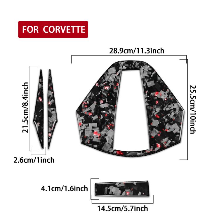 4pcs/Set Forged Gold Foil Carbon Fiber Car Rear Roof Camera Decorative Sticker for Chevrolet Corvette C8 2020-, Left and Right Driver