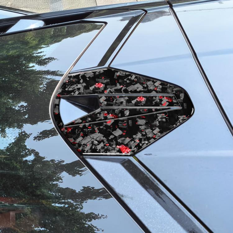 4pcs/Set Forged Gold Foil Carbon Fiber Car Rear Roof Camera Decorative Sticker for Chevrolet Corvette C8 2020-, Left and Right Driver