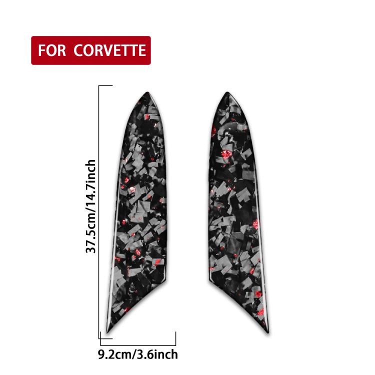 2pcs/Set Forged Gold Foil Carbon Fiber Car Inside Armrest Panel Decorative Sticker for Chevrolet Corvette C8 2020-, Left and Right Driver