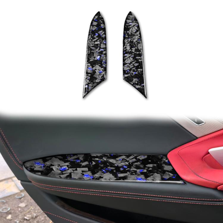 2pcs/Set Forged Gold Foil Carbon Fiber Car Inside Armrest Panel Decorative Sticker for Chevrolet Corvette C8 2020-, Left and Right Driver