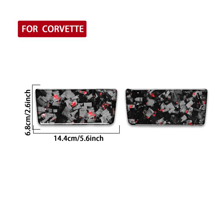 2pcs/Set Forged Gold Foil Carbon Fiber Car Makeup Mirror Panel Decorative Sticker for Chevrolet Corvette C8 2020-, Left and Right Driver