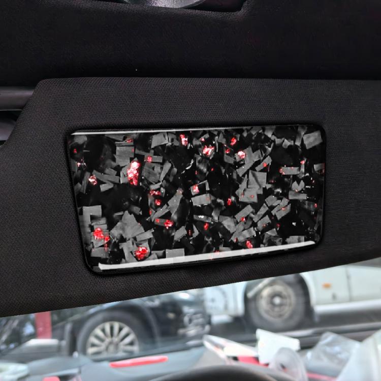 2pcs/Set Forged Gold Foil Carbon Fiber Car Makeup Mirror Panel Decorative Sticker for Chevrolet Corvette C8 2020-, Left and Right Driver