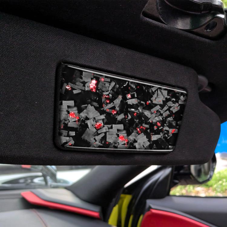 2pcs/Set Forged Gold Foil Carbon Fiber Car Makeup Mirror Panel Decorative Sticker for Chevrolet Corvette C8 2020-, Left and Right Driver