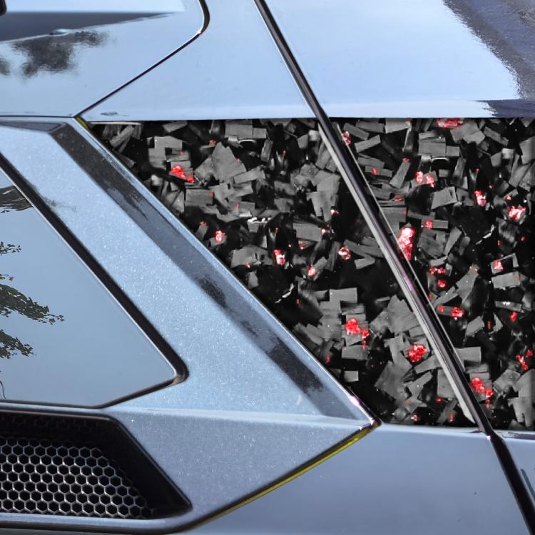 4pcs/Set Forged Gold Foil Carbon Fiber Car Roof Camera Sides Decorative Sticker for Chevrolet Corvette C8 2020-, Left and Right Driver