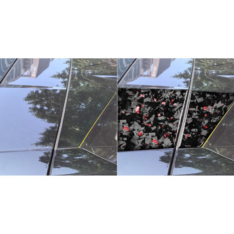 4pcs/Set Forged Gold Foil Carbon Fiber Car Roof Camera Sides Decorative Sticker for Chevrolet Corvette C8 2020-, Left and Right Driver