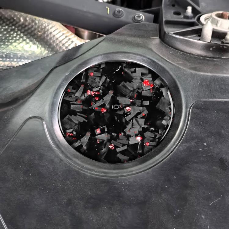 Forged Gold Foil Carbon Fiber Car Engine Compartment Side Decorative Sticker for Chevrolet Corvette C8 2020-, Left and Right Driver