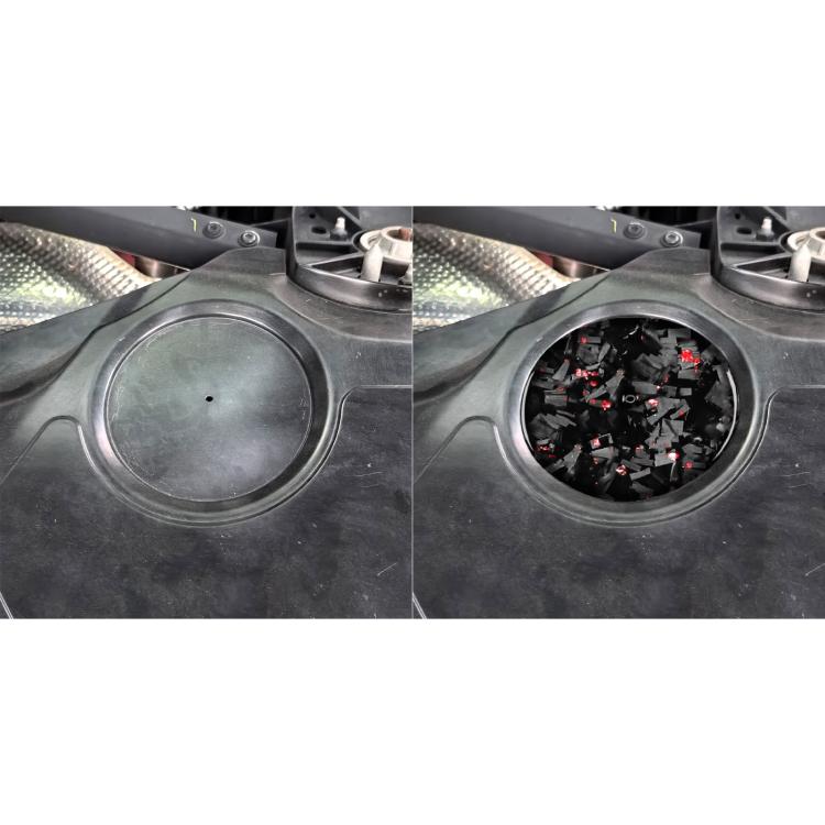 Forged Gold Foil Carbon Fiber Car Engine Compartment Side Decorative Sticker for Chevrolet Corvette C8 2020-, Left and Right Driver