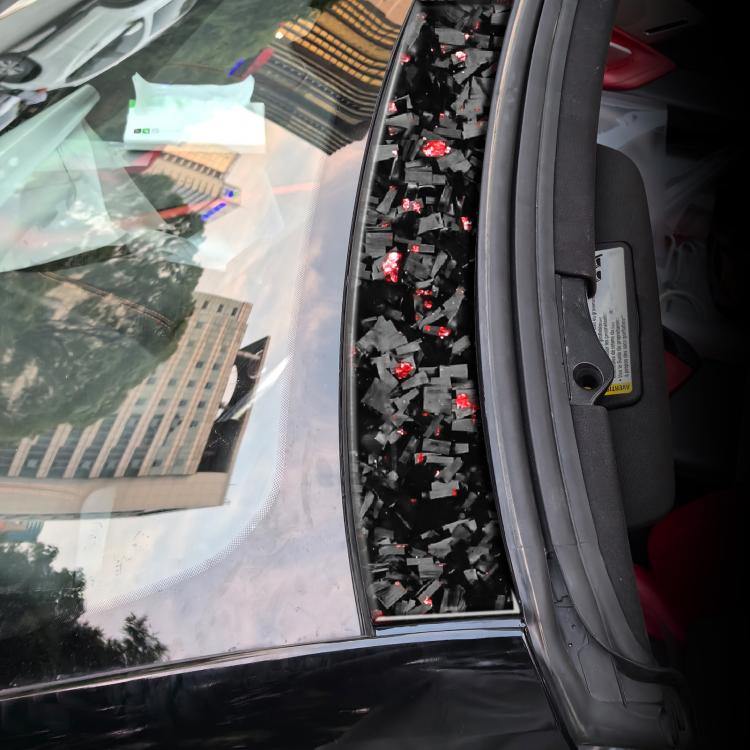 Forged Gold Foil Carbon Fiber Car Front Roof Decorative Sticker for Chevrolet Corvette C8 2020-, Left and Right Driver