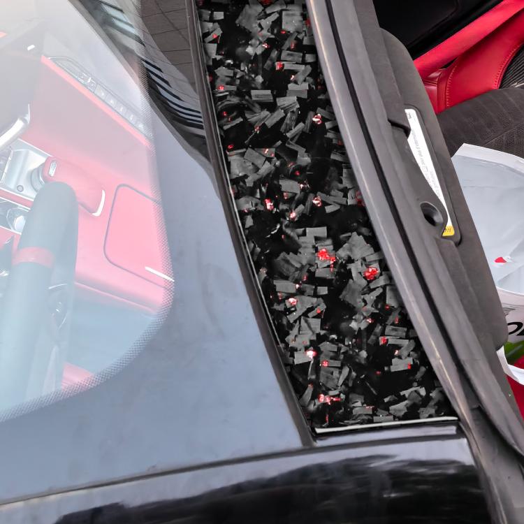 Forged Gold Foil Carbon Fiber Car Front Roof Decorative Sticker for Chevrolet Corvette C8 2020-, Left and Right Driver