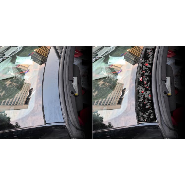 Forged Gold Foil Carbon Fiber Car Front Roof Decorative Sticker for Chevrolet Corvette C8 2020-, Left and Right Driver