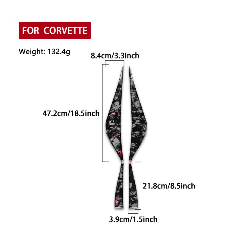 4pcs/Set Forged Gold Foil Carbon Fiber Car Door Armrest Side Decorative Sticker for Chevrolet Corvette C8 2020-, Left and Right Driver