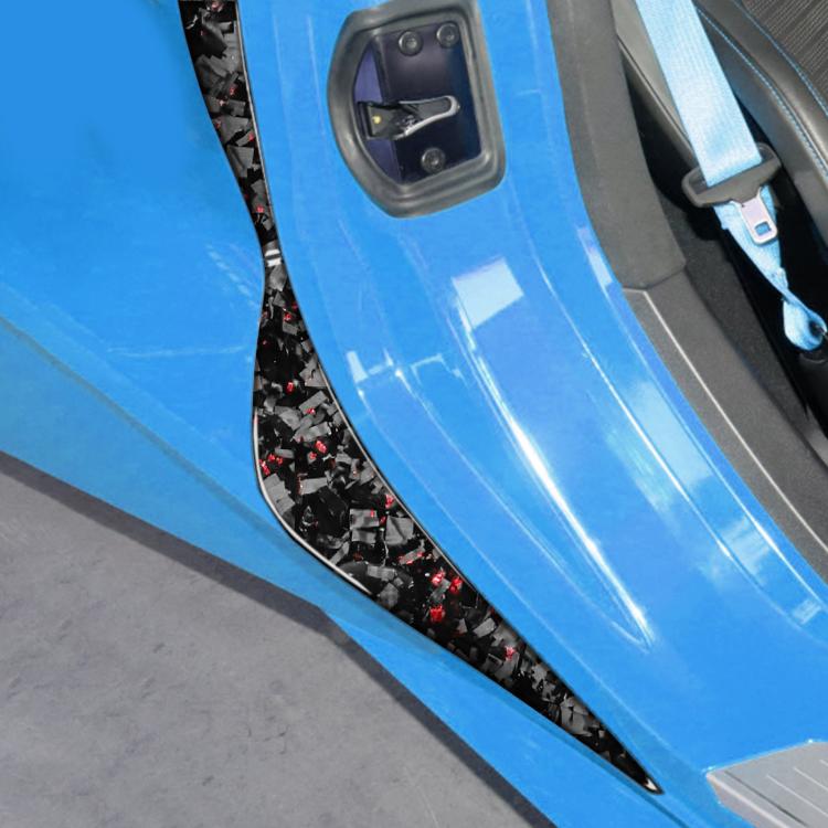 4pcs/Set Forged Gold Foil Carbon Fiber Car Door Armrest Side Decorative Sticker for Chevrolet Corvette C8 2020-, Left and Right Driver