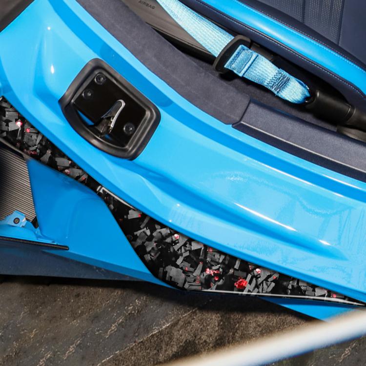 4pcs/Set Forged Gold Foil Carbon Fiber Car Door Armrest Side Decorative Sticker for Chevrolet Corvette C8 2020-, Left and Right Driver