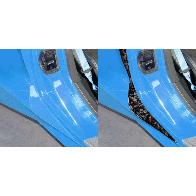 4pcs/Set Forged Gold Foil Carbon Fiber Car Door Armrest Side Decorative Sticker for Chevrolet Corvette C8 2020-, Left and Right Driver