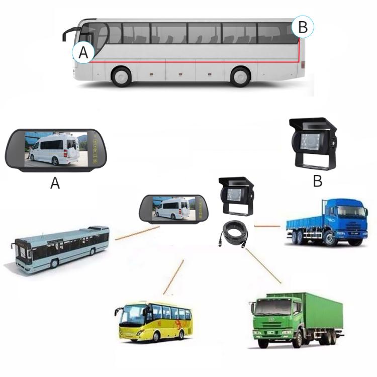 7 inch IPS HD Screen AHD Touch Button Car Reversing Rearview Camera Monitor Kit