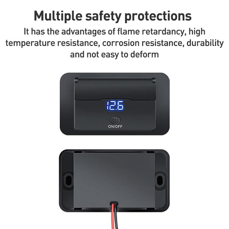 Car Modified 4-port Charger, with Voltmeter & Switch