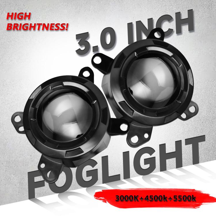 T14 2pcs/Pack 55W 3 inch High Power Dual Lens Fog Light Left and Right Mount Holder Style