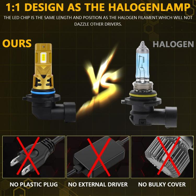 2pcs/Pack 35W 3000LM 6500K IP68 Waterproof Car LED Headlight Bulb