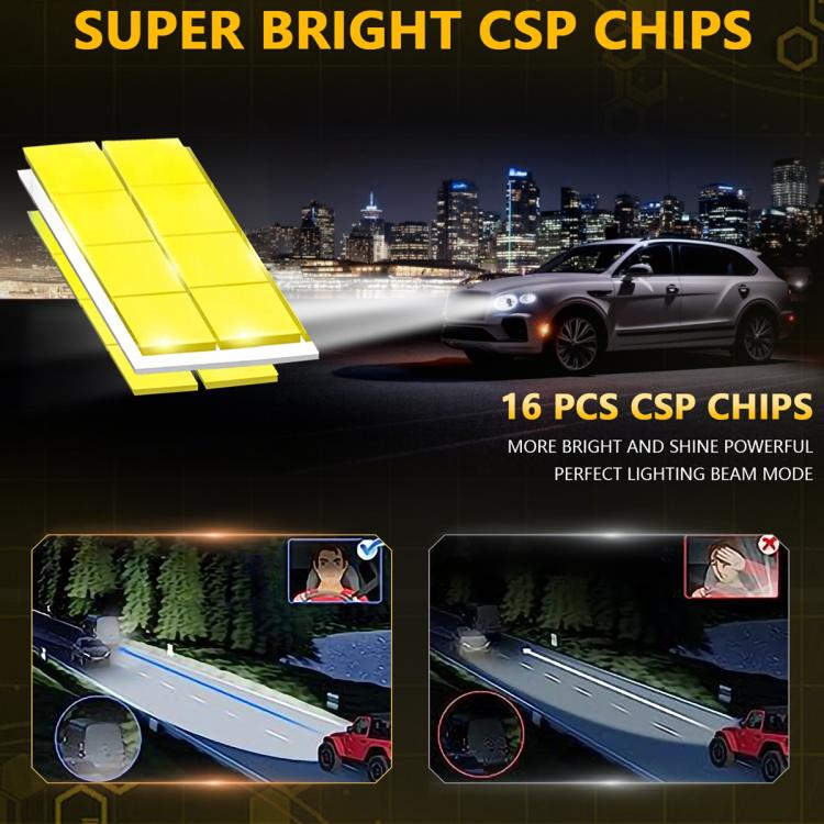 2pcs/Pack 35W 3000LM 6500K IP68 Waterproof Car LED Headlight Bulb