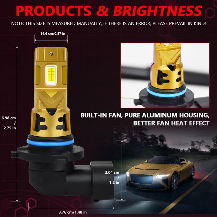 2pcs/Pack 35W 3000LM 6500K IP68 Waterproof Car LED Headlight Bulb