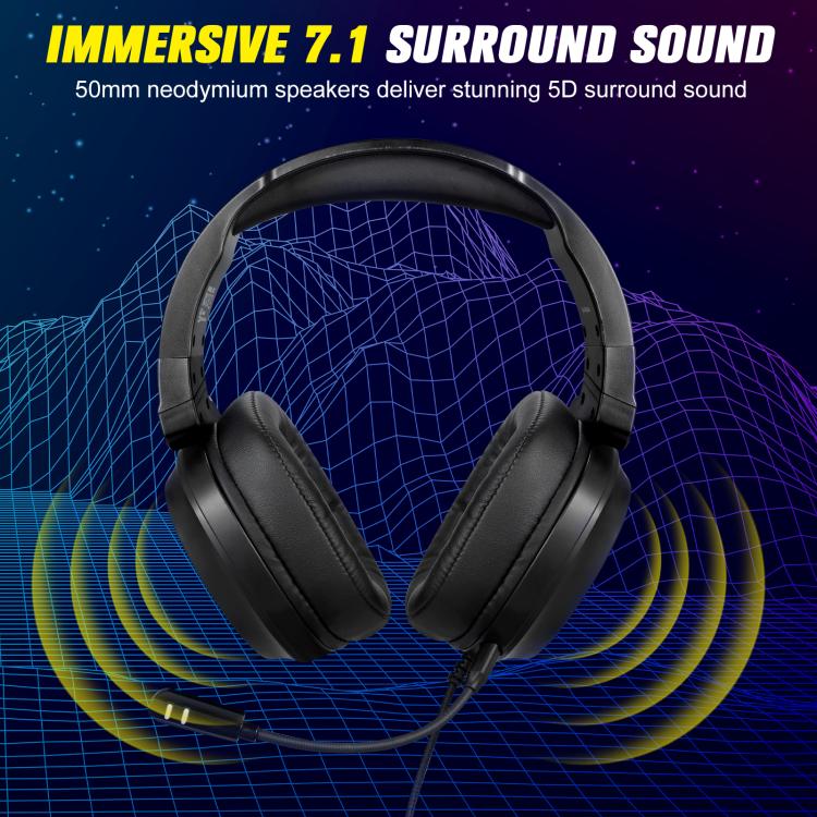 ONIKUMA S22 RGB Head-mounted Wired Gaming Earphone