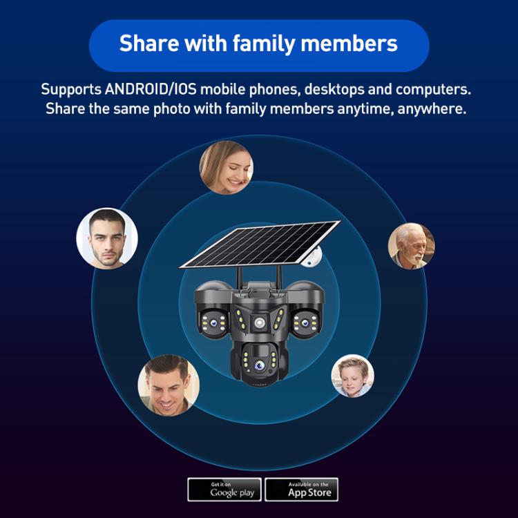 VTS29 6MP Multi-lens Panoramic Solar Surveillance PTZ Dome Camera