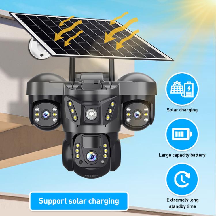 VTS29 6MP Multi-lens Panoramic Solar Surveillance PTZ Dome Camera