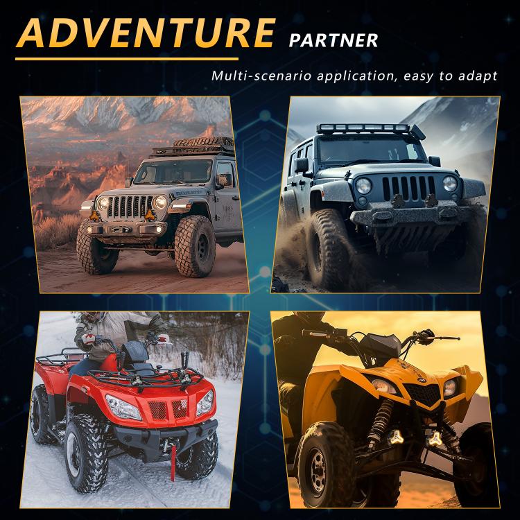 2pcs/Pack Car 80W High-power Matrix Triangle Cannon Work Light with Cable Set