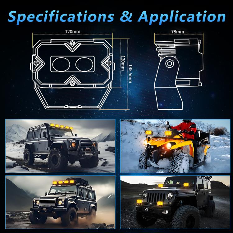 2pcs/Pack Car 70W High-power Matrix Eyes Work Light with Cable Set