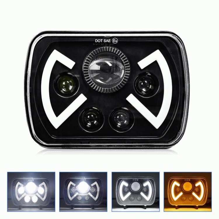 Y22 H4 7 inch Car Butterfly Style Square Modified Headlight for Jeep Wrangler