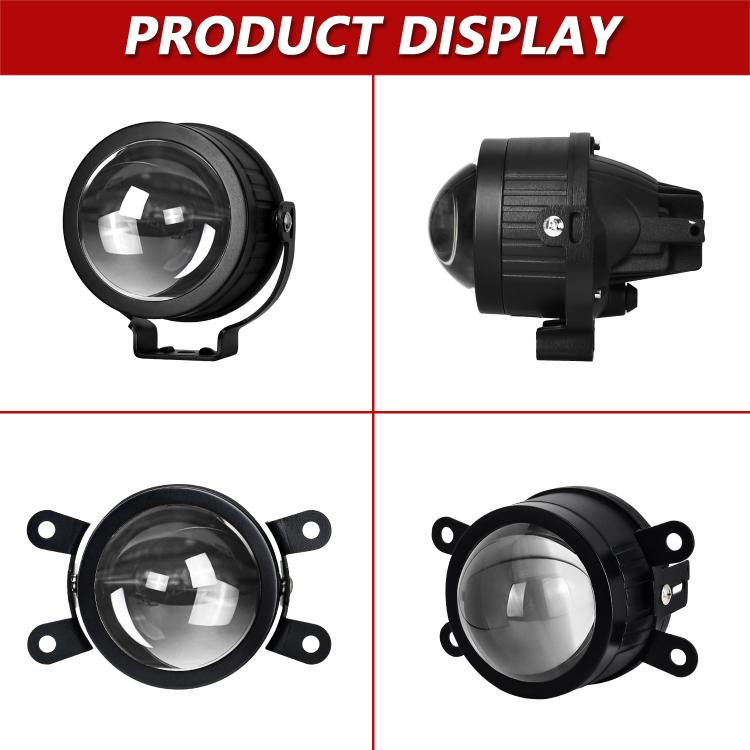 T10 2pcs/Pack 55W 3 inch High Power Dual Lens Fog Light, Universal Double Holder